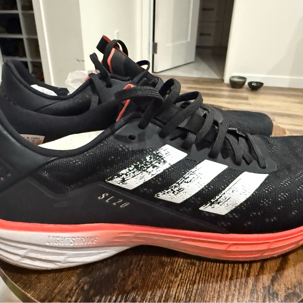adidas SL20 Black with Coral Accent Running Shoes